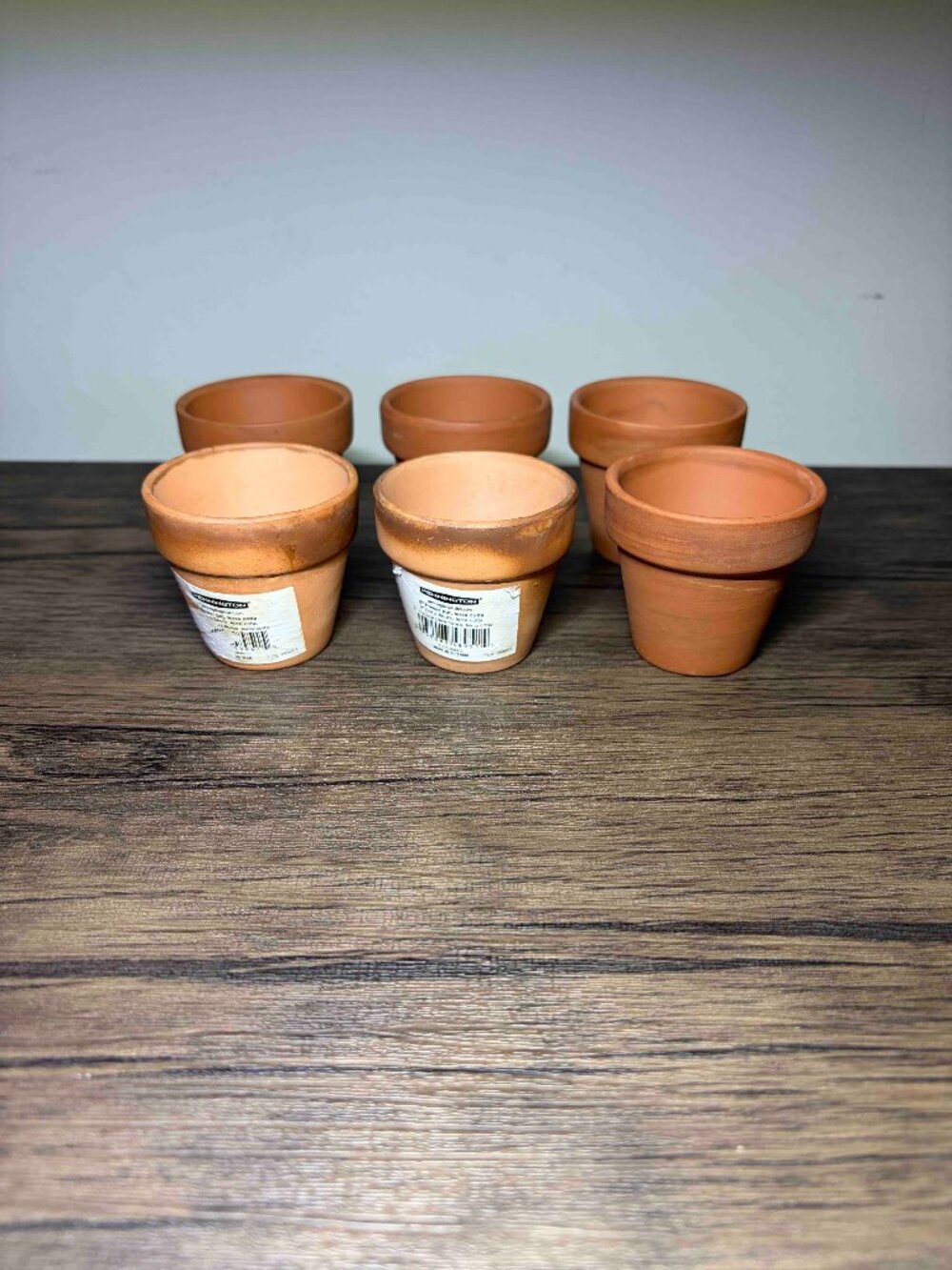 Mini Terracotta Plant Pots with Drainage - set of 6 New